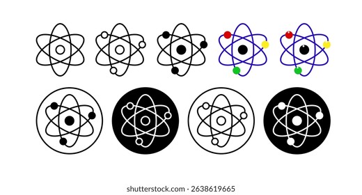 Atom. Energy. Line icon. Flat icon.