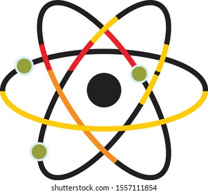 Atom, Energy, Power, Lab Flat Color Icon. Vector icon banner Template. Vector Icon Template background