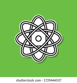 Atom energy sticker icon. Simple thin line, outline vector of ecology icons for ui and ux, website or mobile application
