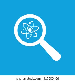 Atom examination icon, simple white image isolated on blue background