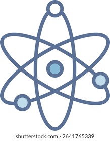 Atom Filled Blue Tone Icon