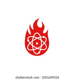 Atom Fire Logo Icon Design
