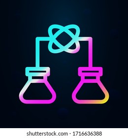 Atom, flask, test tube nolan icon. Simple thin line, outline vector of bioengineering icons for ui and ux, website or mobile application