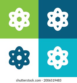 Atom Flat cuatro colores mínimo conjunto de iconos