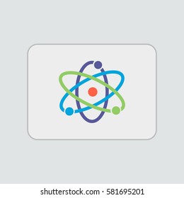 Atom flat icon illustration isolated vector sign symbol