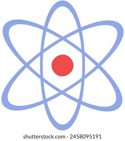 Atom flat icon vector isolated on white background.