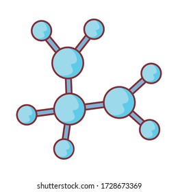 Atom flat style icon design, science chemistry and molecular theme Vector illustration