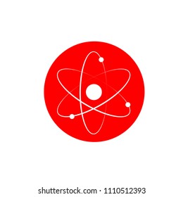 Atom flat vector icon isolated on a white background.