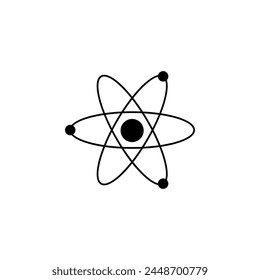 Atom flat vector icon. Simple solid symbol isolated on white background