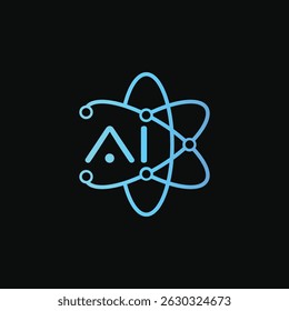 Logotipo da tecnologia Atom Futuristic. Logotipo da estrutura atômica