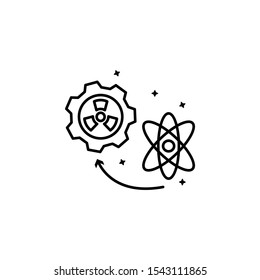 Atom gear nuclear icon. Simple line outline vector of nuclear energy icons for ui and ux website or mobile application