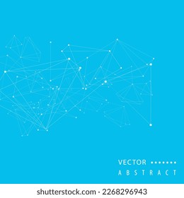 Atom geometric structure. Abstract polygonal with connecting dots and lines. Global connect element. Data concept vector