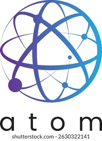 Logotipo do Globo de Átomo Uma Representação Futurista do Logotipo da Estrutura Atômica