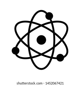 atom glyph flat vector icon