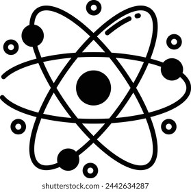 Atom glyph and line vector illustration