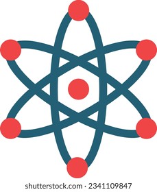Atom Glyph Two Color Icon For Personal And Commercial Use.
