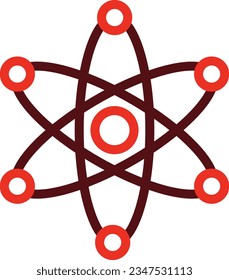 Atom Glyph Two Color Icon For Personal And Commercial Use.
