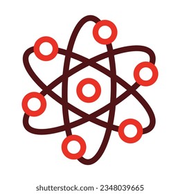 Atom Glyph Two Color Icon For Personal And Commercial Use.

