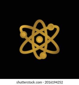 Metallic-Symbol oder Logo-Vektorgrafik von Atom-Gold
