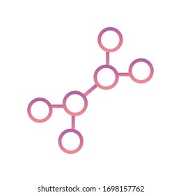 Atom gradient style icon design, science chemistry molecular technology particle molecule micro element and power theme Vector illustration