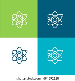 Atom green and blue material color minimal icon or logo design