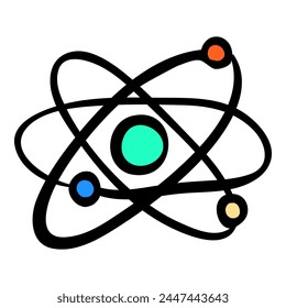 Atom - Hand Drawn Physics Doodle Icon