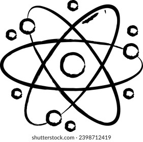 atom hand drawn vector illustration