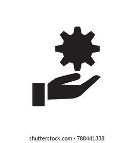 atom in hand icon illustration isolated vector sign symbol