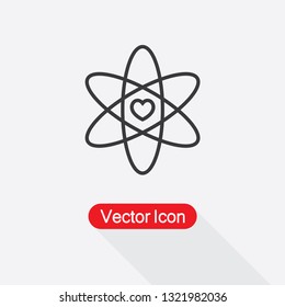 Atom And Heart Shape Icon Vector Illustration Eps10