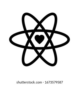 Atom And Heart Shape Icon Vector Illustration Eps10