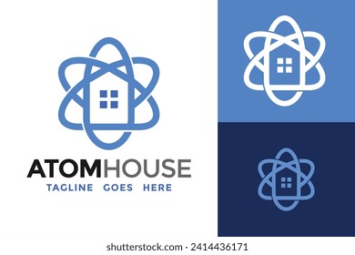 Atom House Logo Design Vector Template