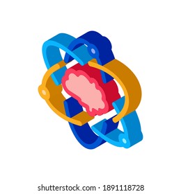 Atom Human Brain Icon Vector. Isometric Atom Human Brain sign. color isolated symbol illustration
