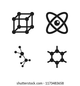 atom icon. 4 atom vector icons set. nuclear, molecular bond and molecules icons for web and design about atom theme