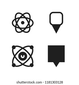 atom icon. 4 atom vector icons set. map pin, atomic orbitals and molecules icons for web and design about atom theme