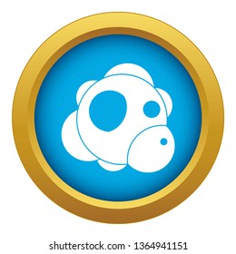 Atom icon blue vector isolated on white background for any design