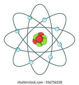 Atom icon. Cartoon illustration of atom vector icon for web