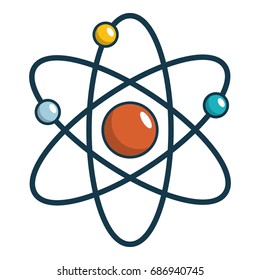 Atom icon. Cartoon illustration of atom vector icon for web design