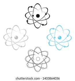 Atom icon cartoon,black. Single education icon from the big school, university cartoon,black.