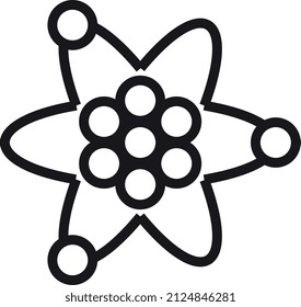 Atom icon. Chemical element. Nuclear symbol. Science sign