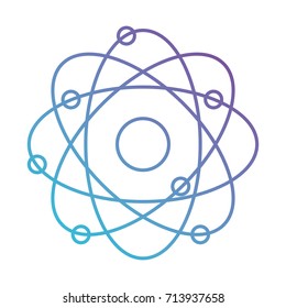 atom icon in color gradient silhouette from purple to blue vector illustration