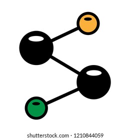 Atom icon  color vector , atom symbols.