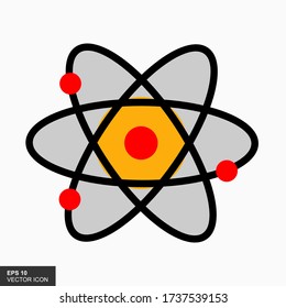 Atom icon colored isolated vector illustration. Simple Flat Style Symbol. 