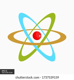 Atom icon colored isolated vector illustration. Simple Flat Style Symbol. 