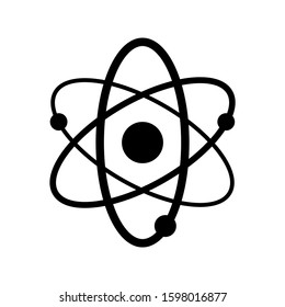 Atom icon design. Atom molecule icon in trendy flat style design. Vector illustration.