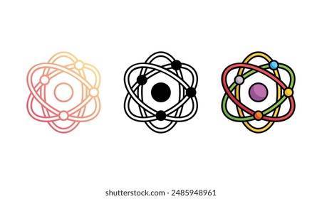 diseño del icono del átomo con el fondo blanco ilustración de stock
