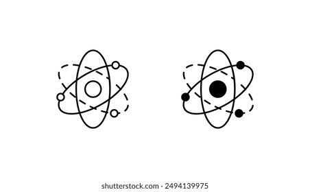 Diseño de icono de átomo con fondo blanco ilustración de stock