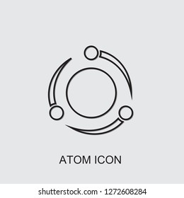 atom icon . Editable line atom icon from media. Trendy atom icon for web and mobile.
