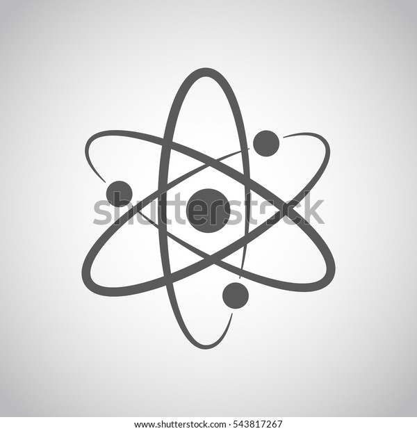 フラットデザインのatomアイコン グレイの分子シンボルまたは原子シンボル ベクターイラスト のベクター画像素材 ロイヤリティフリー
