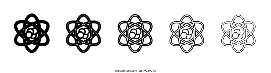 ícone de átomo Design plano em fundo isolado