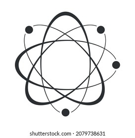 Atom icon in flat design. Set molecule symbol or atom symbol isolated. Vector illustration